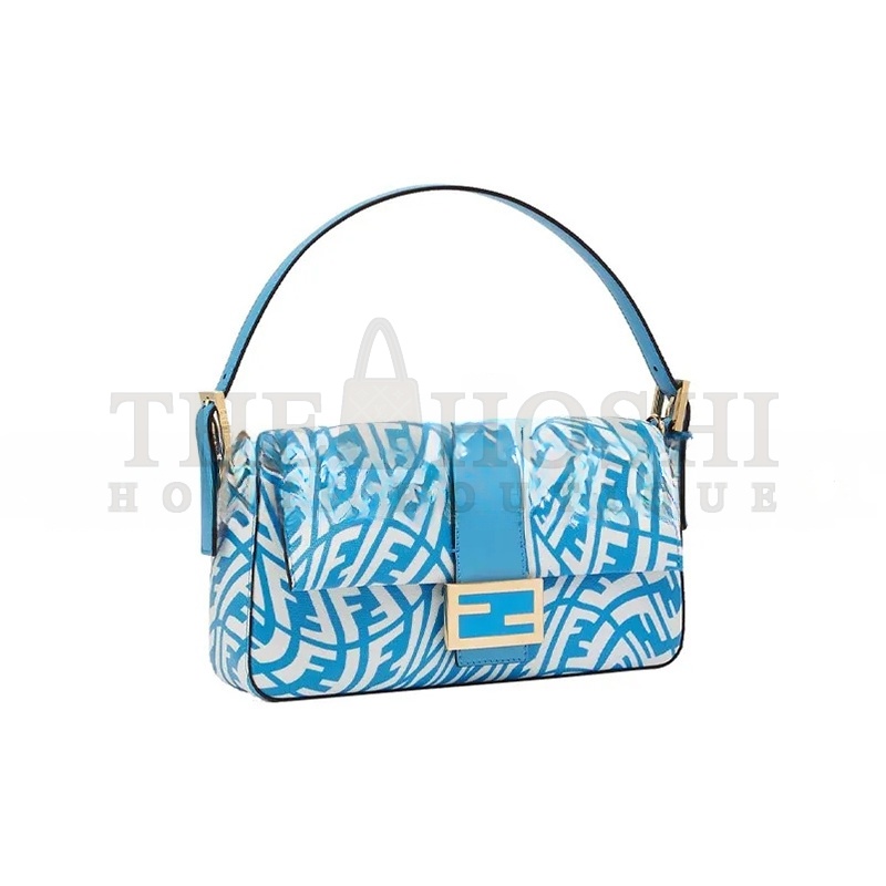 F**di BAGUETTE 1997 BAG VERTIGO ZUCCA COATED CANVAS BLUE 8BR792AFL1F1E8L (28*13.5*6cm) Master Quality