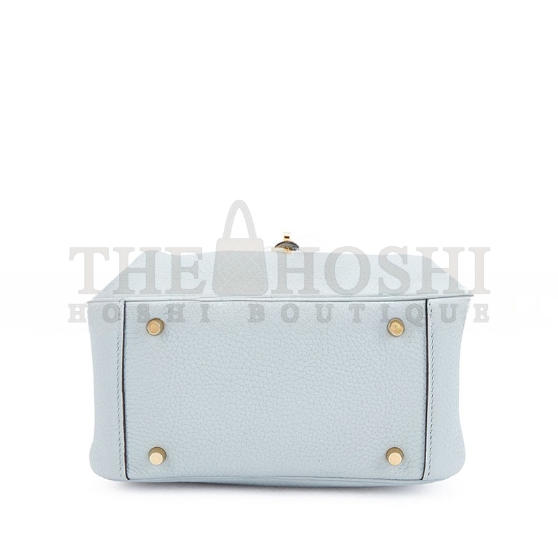 H**me5 MASTER BLEU GLACIER CLÉMENCE MINI LINDY II GOLD HARDWARE H085956CC8U (19*13*9.5cm) Master Quality