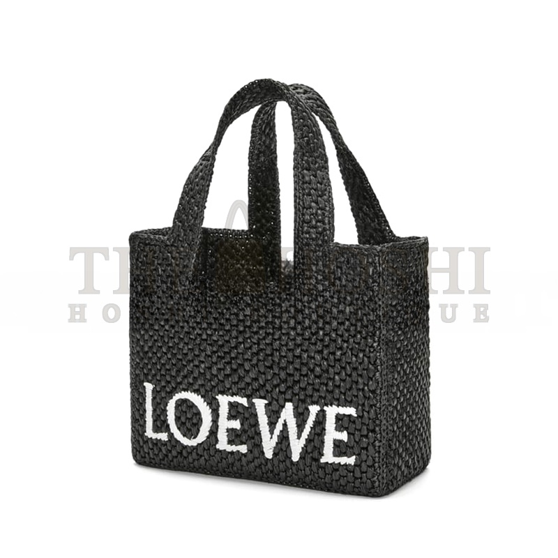 L0ew* SMALL L0ew* FONT TOTE IN RAFFIA A685B59X01-1100 (24*19.5*11cm) Master Quality