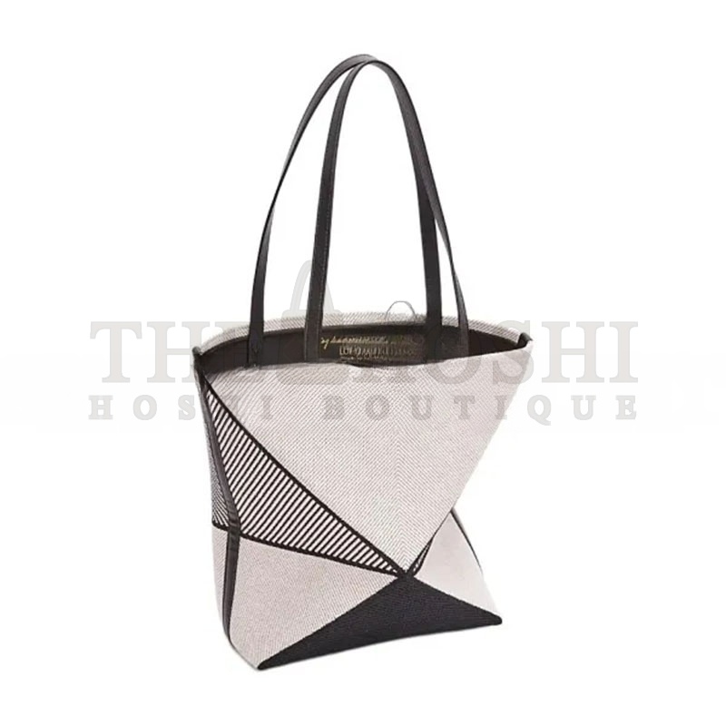 L0ew* MEDIUM PUZZLE FOLD TOTE BAG IN CANVAS CALFSKIN A779G50X54-2165 (31.5*25.5*14.5cm) Master Quality