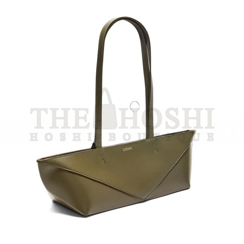 L0ew* CROPPED PUZZLE FOLD IN SHINY CALFSKIN A779PTEX01-3969 (39*12*12cm) Master Quality