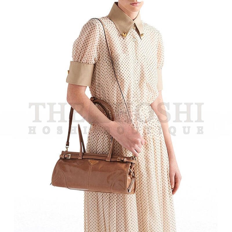 Pra*a BONNIE MEDIUM LEATHER HANDBAG (32*15.5*12cm) Master Quality