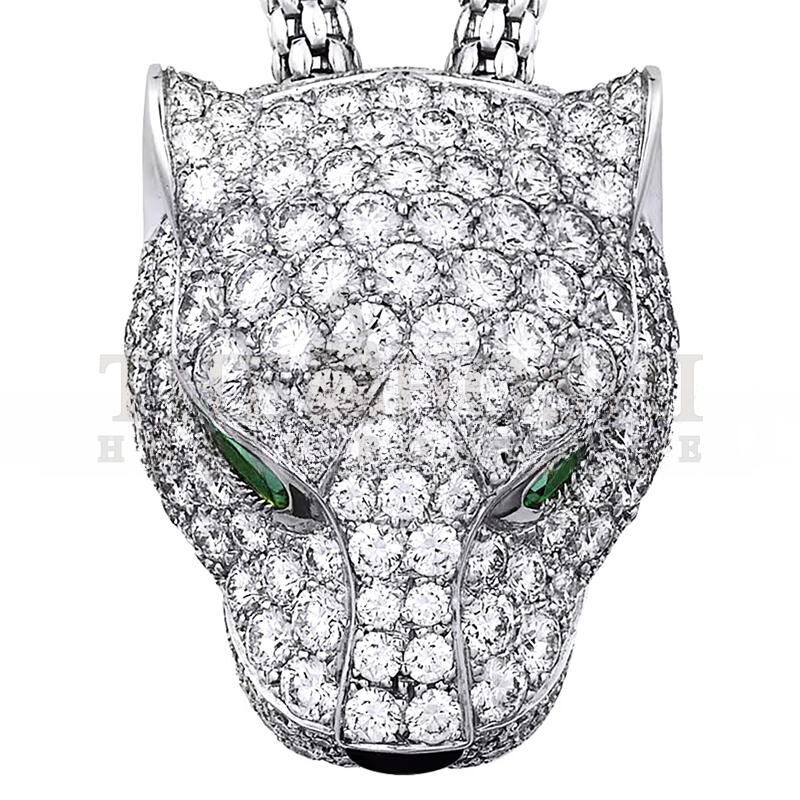 Ca*t1er PANTHÈRE DE Ca*t1er NECKLACE, PAVED N7408238 Master Quality