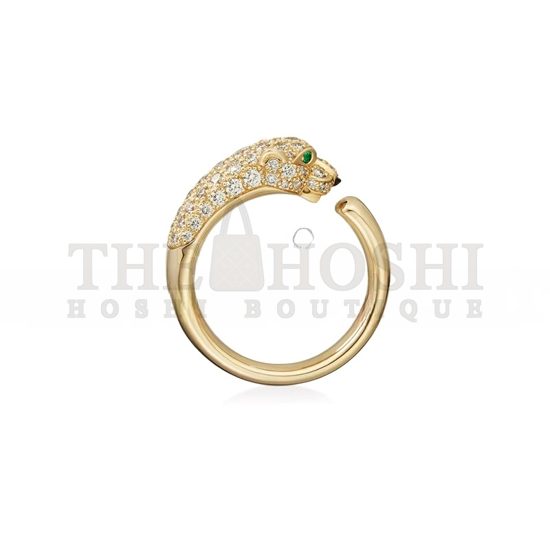 Ca*t1er PANTHÈRE DE Ca*t1er RING, SMALL MODEL, SEMI-PAVED N4765800 Master Quality