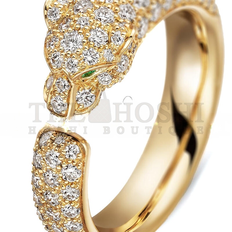 Ca*t1er PANTHÈRE DE Ca*t1er RING, SMALL MODEL, PAVED N4765500 Master Quality