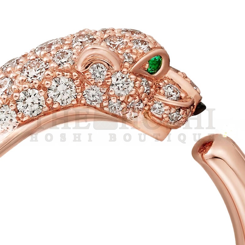 Ca*t1er PANTHÈRE DE Ca*t1er RING, SMALL MODEL, SEMI-PAVED N4765700 Master Quality