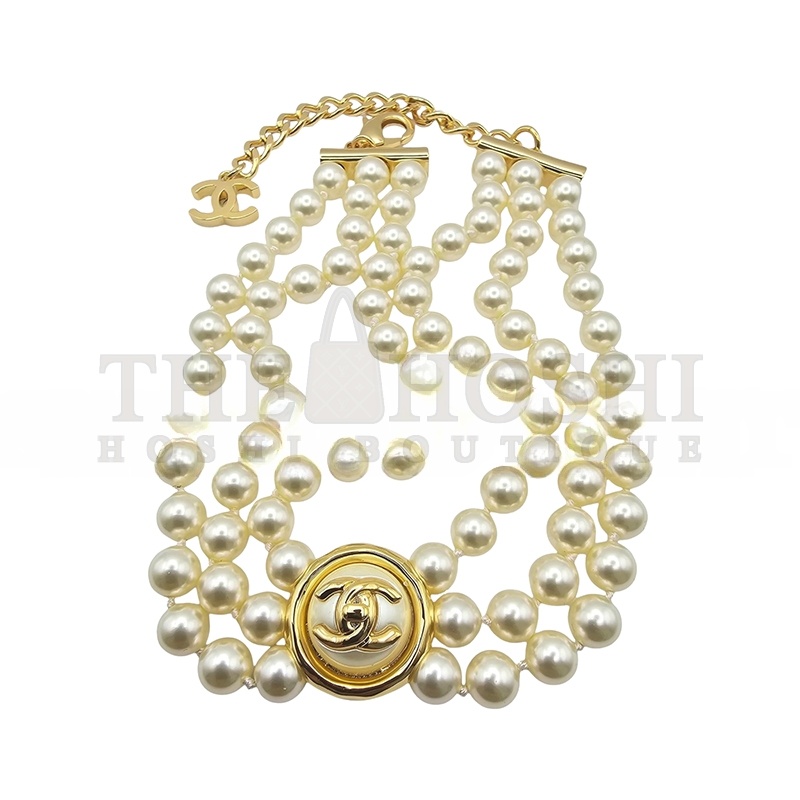 Ch**el CC FAUX PEARL GOLD CHOKER ABE253 Master Quality