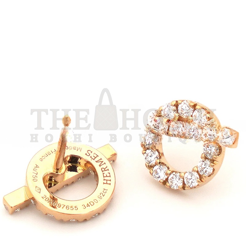 H**me5 FINESSE D1am0nd 18K ROSE GOLD EARRINGS Master Quality