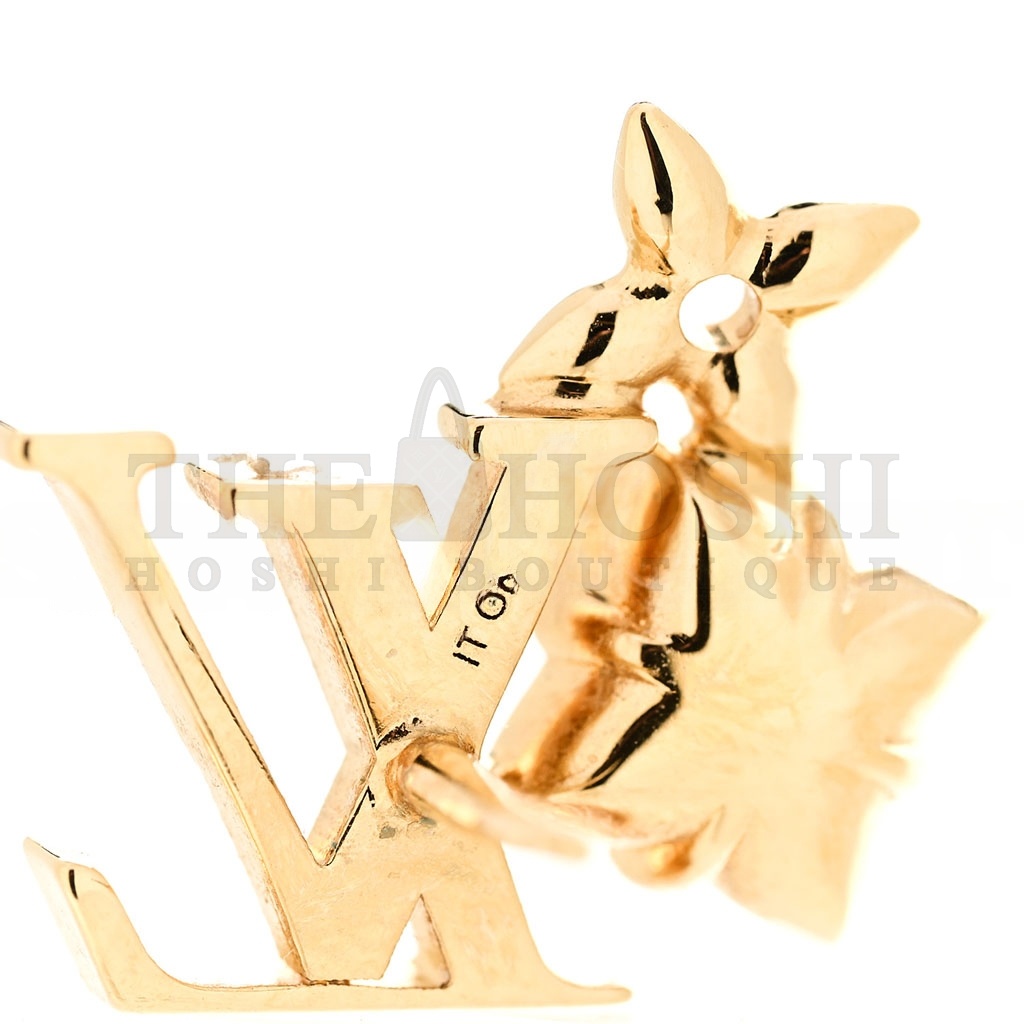 L0vis Vvtt0n METAL CRYSTAL LOULOUGRAM MONOGRAM FLOWERS EARRINGS GOLD M00786 Master Quality