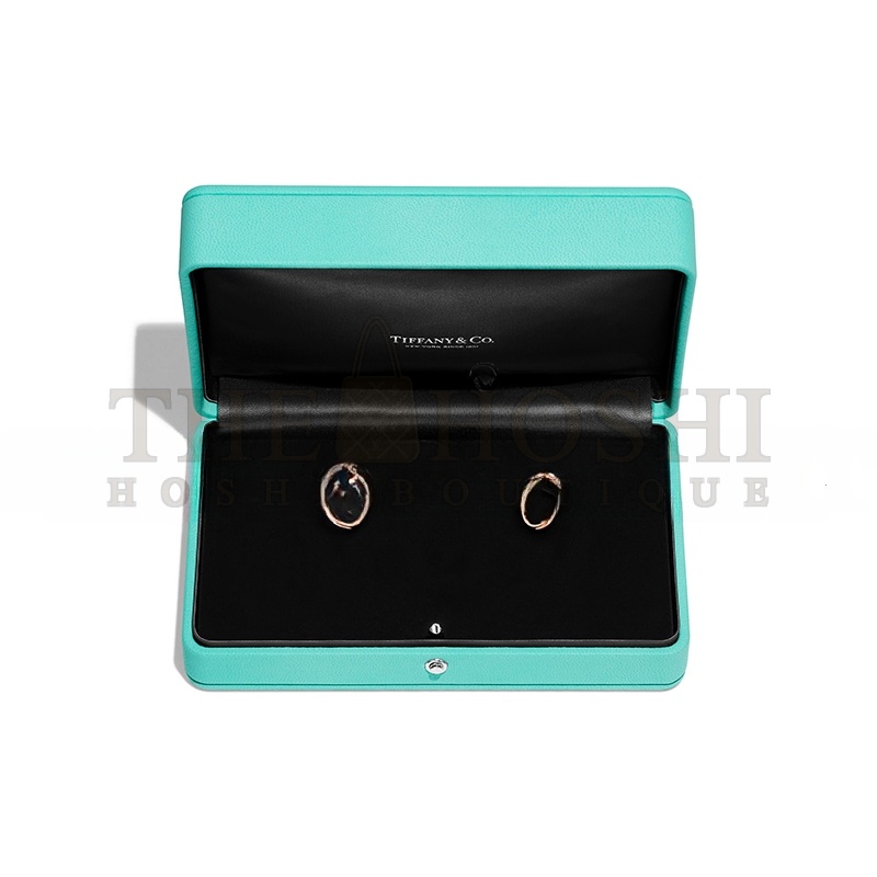 T*f*ny KNOT HOOP EARRINGS IN ROSE GOLD WITH D1am0ndS 75123604 Master Quality