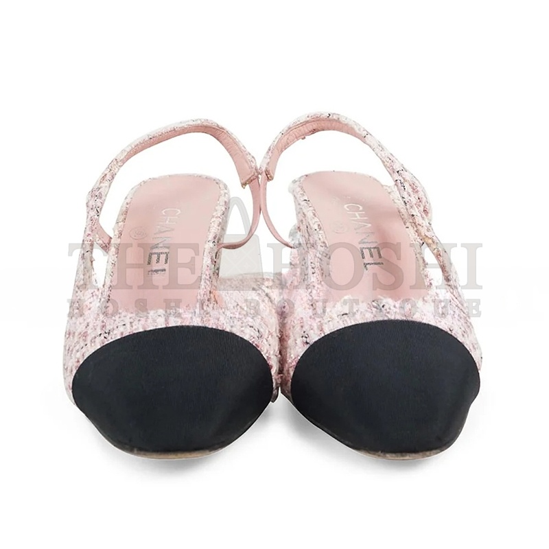 Ch**el PINK AND BLACK TWEED AND GROSGRAIN-LINED PUMPS WS5312 Master Quality