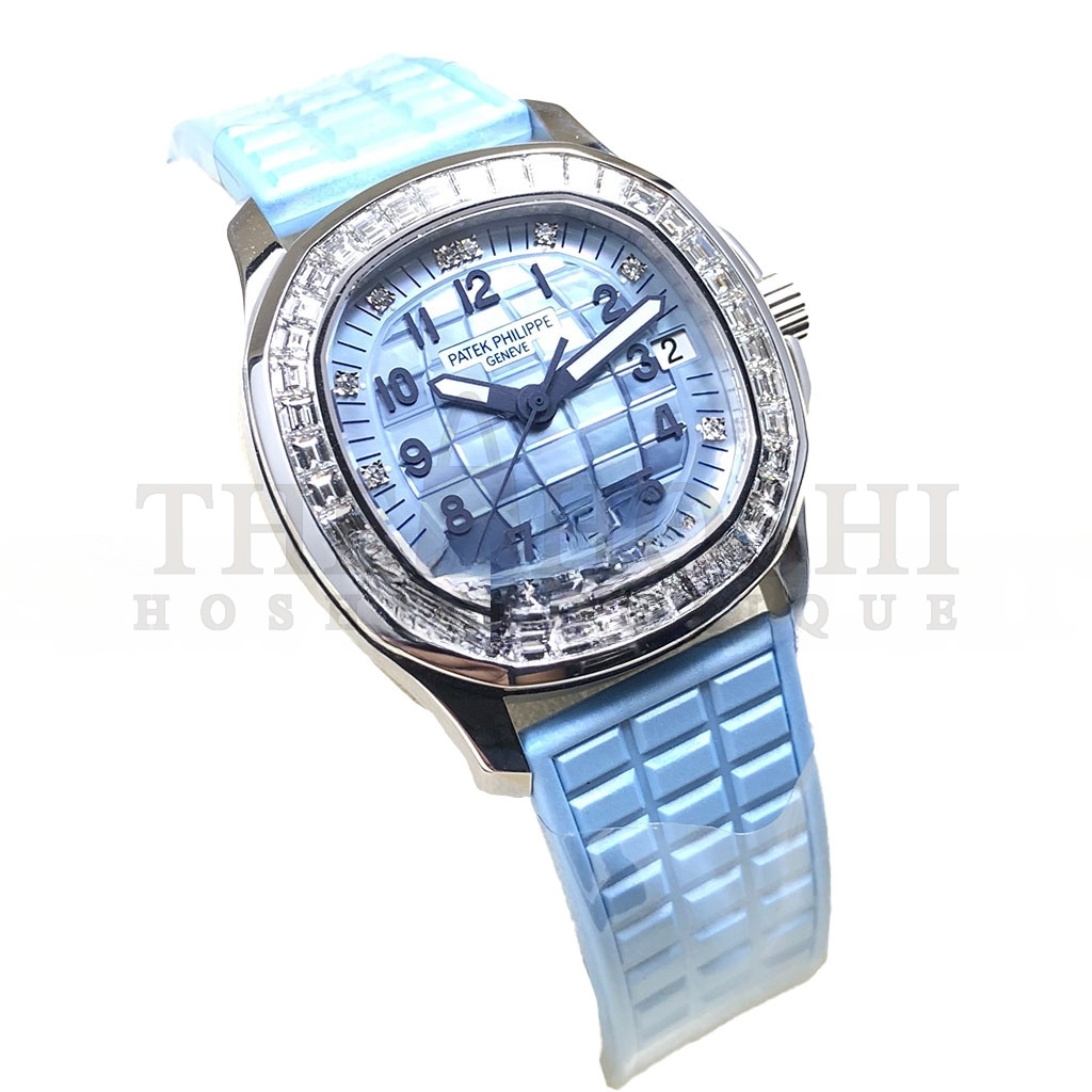 Pat*k Phi1i*pe AQUANAUT 18CT WHITE GOLD BLUE MOP 36MM WATCH 5072G-001 Master Quality